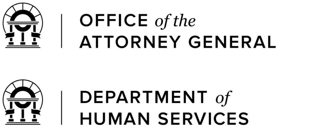 agency logos for Office of the Attorney General and Department of Human Services